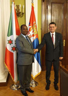 22. februar 2019. Potpredsednik Narodne skupštine Veroljub Arsić sa ministrom spoljnih poslova Republike Burundi Ezekjelom Nibižirom